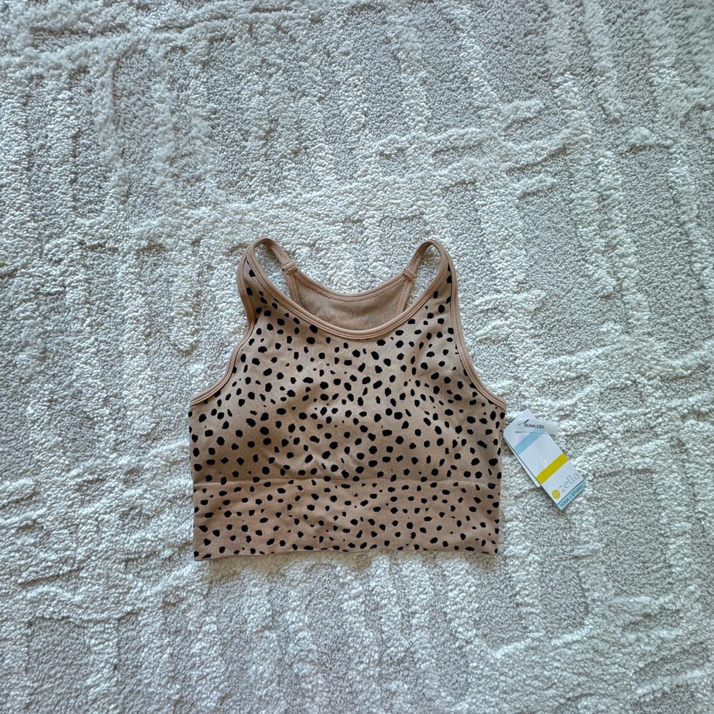 ZELLA cheetah sports bra padded w removable pads